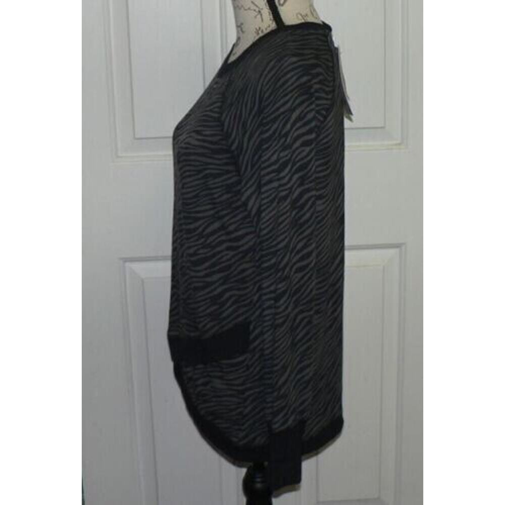 Philosophy Women's Long Sleeve Modal Blend Top Black Grey Zebra Print Small $68 - Picture 4 of 5